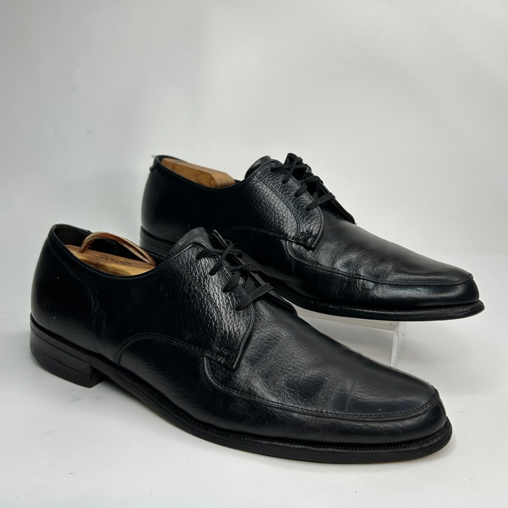 Vintage Nunn Bush Derby Leather Dress Shoes Mens Black Apron Toe Size 9D